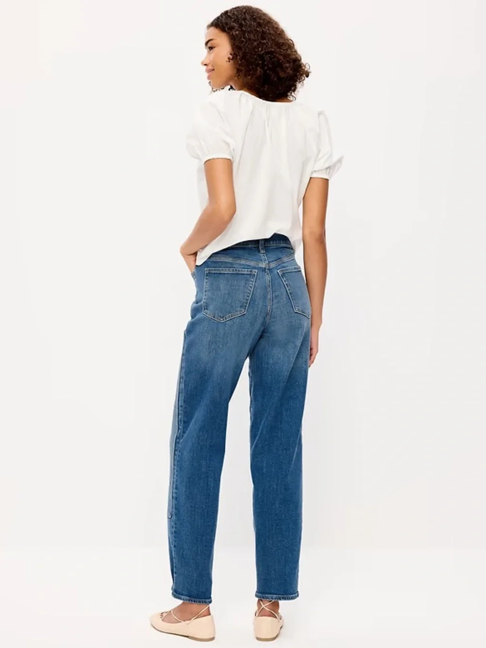 Old Navy High-Rise Embroidered Blue Jeans - Picture 2 of 5